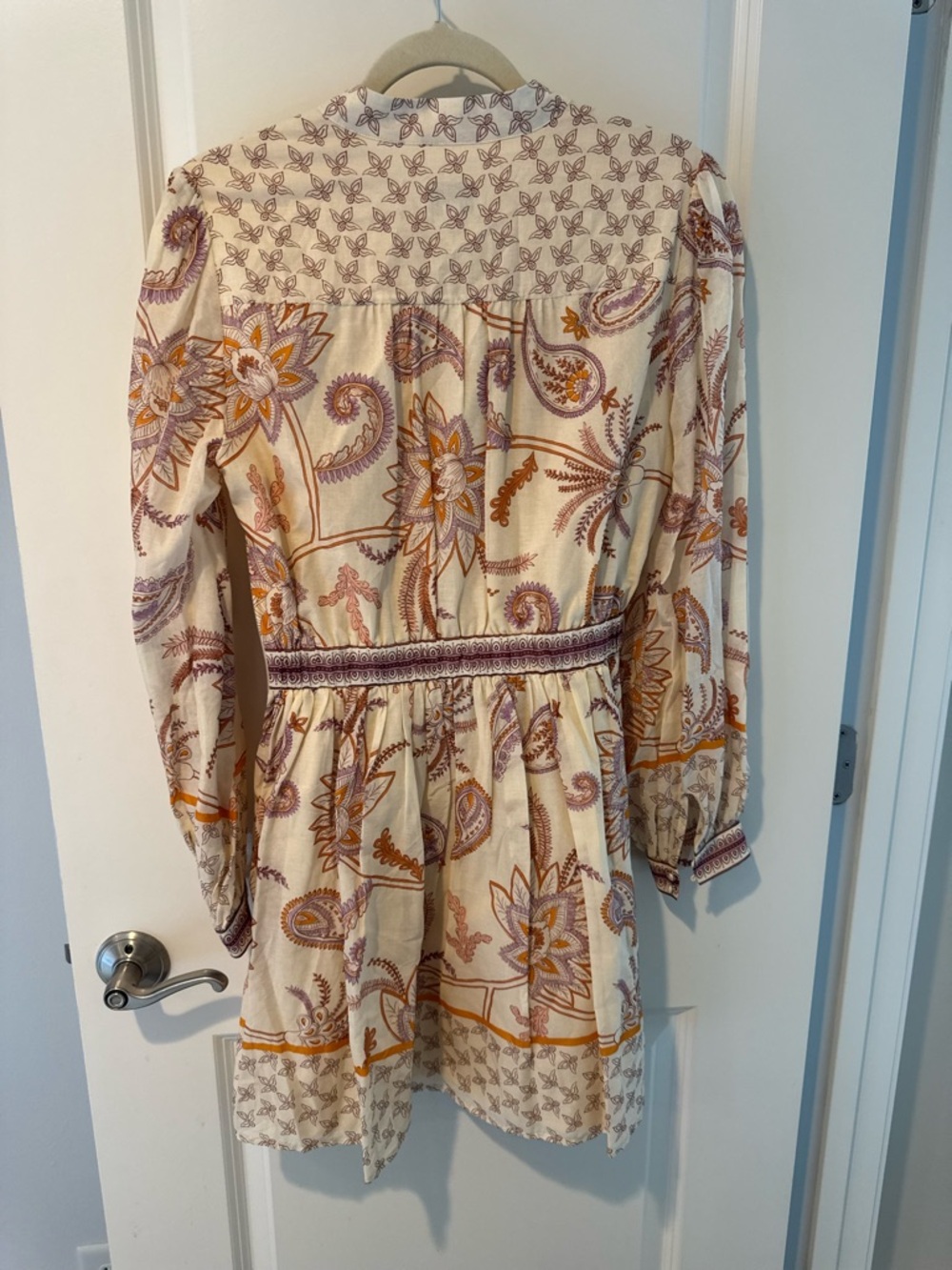 Cartolina Blake Mini Dress Rosecliff Garden Paisley Pink Tie-Waist | M - Picture 5 of 6